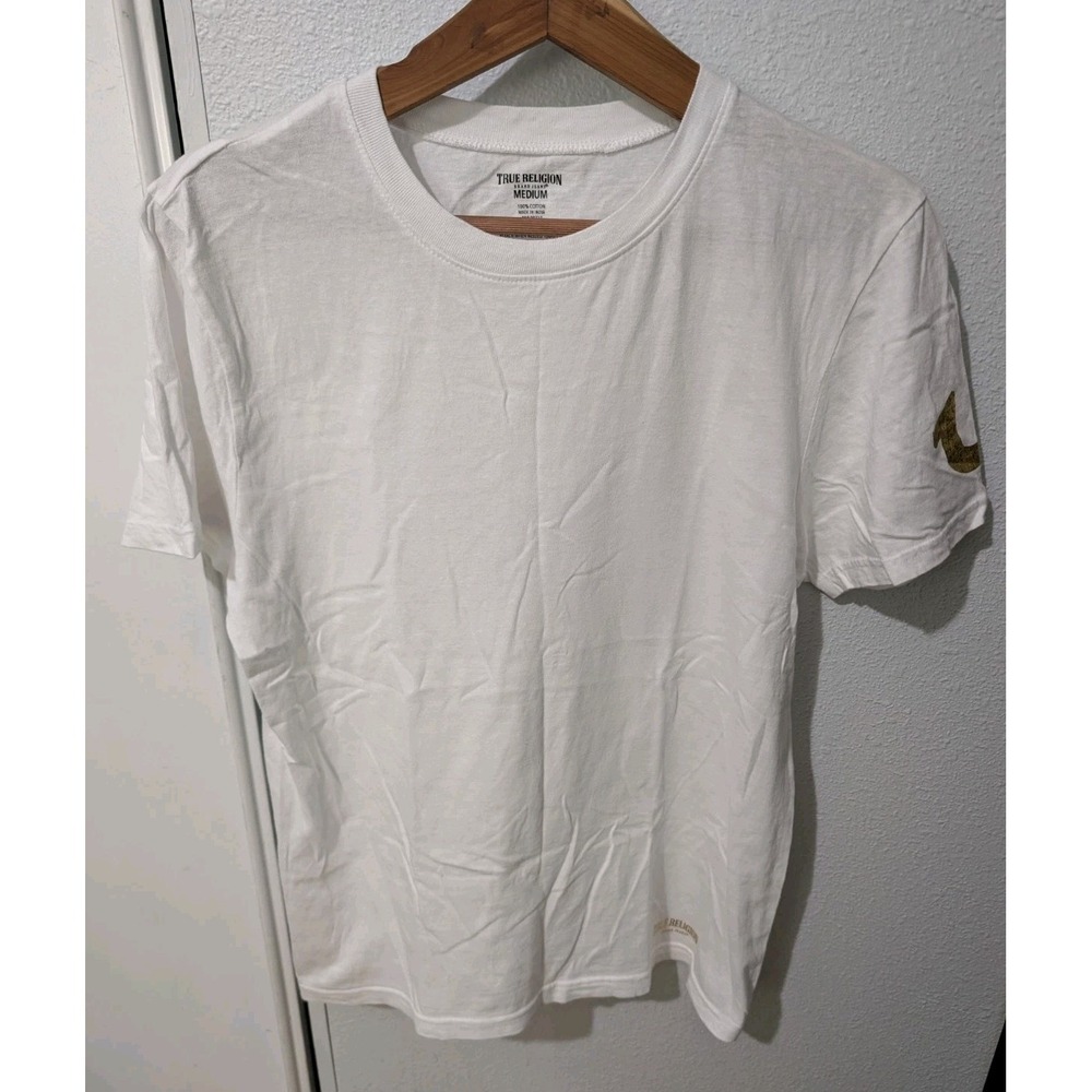 True Religion T Shirt Adult Medium M‎ White Short Sleeve Crew Neck Mens
